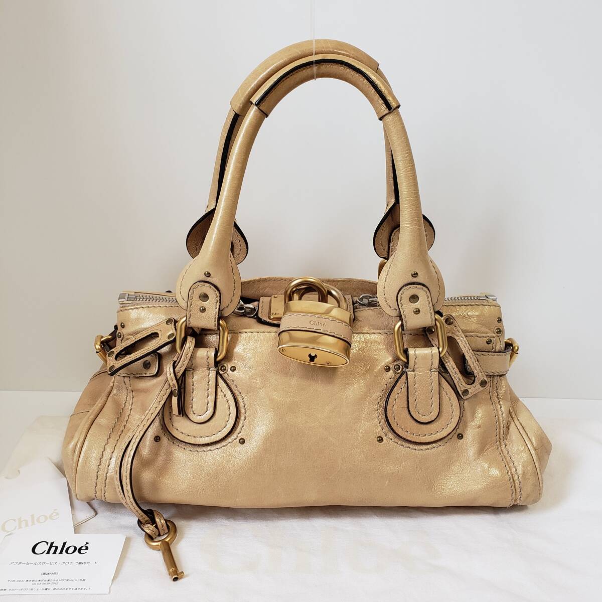 Chloeクロエ　パディントン　ゴールド　外袋つき　パドロック南京錠　本物　イエローゴールド　ハンドバッグ　Paddington_画像1