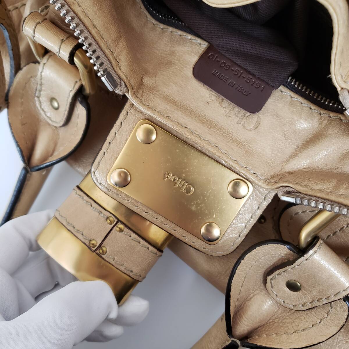 Chloeクロエ　パディントン　ゴールド　外袋つき　パドロック南京錠　本物　イエローゴールド　ハンドバッグ　Paddington_画像9