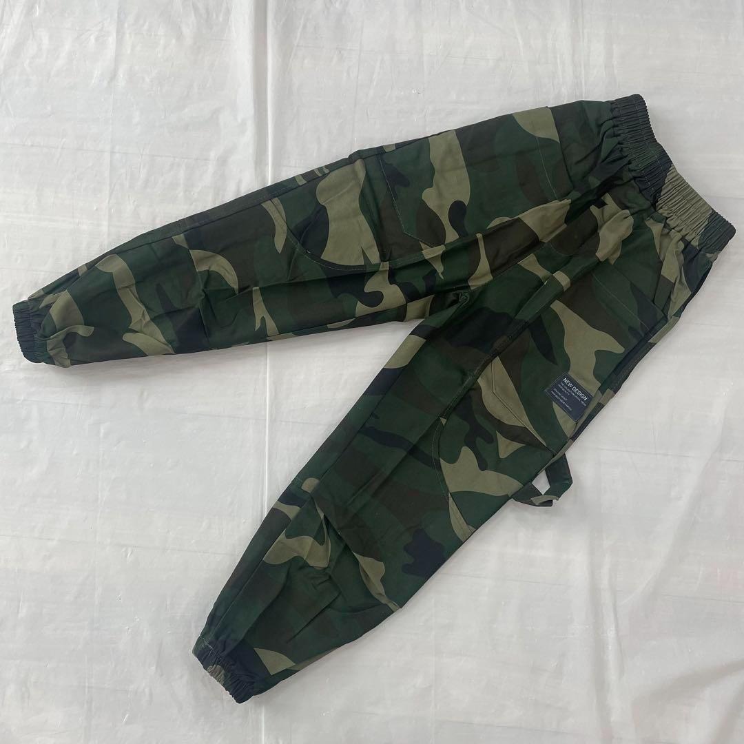 キッズカーゴパンツ（迷彩グリーン150ボトムスこども男の子ダンスカモフラ子供服k0084_画像5