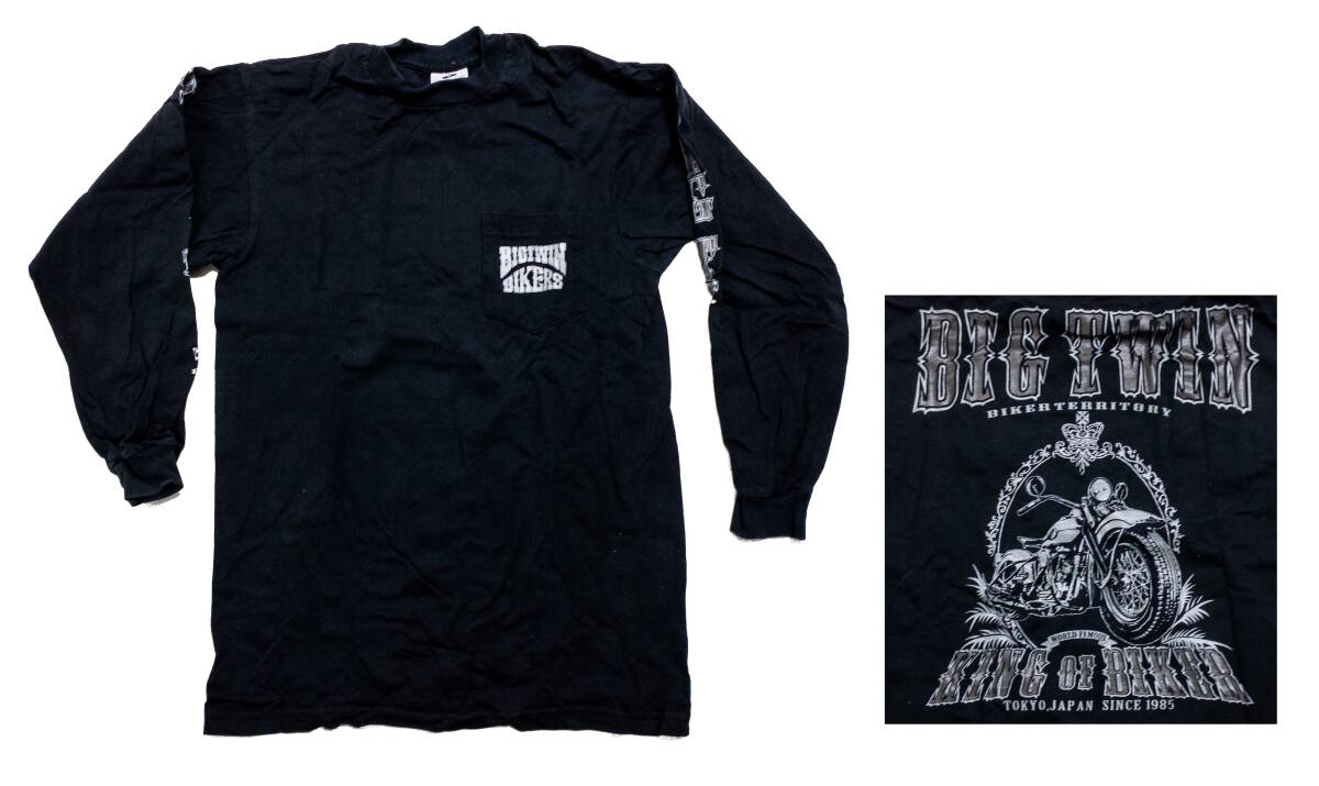 3Q売切！税無し◇BIG TWIN ビッグツイン 長袖シャツ Mサイズ★検ハーレーダビッドソン★検アメリカンバイク★★1127-5_画像1