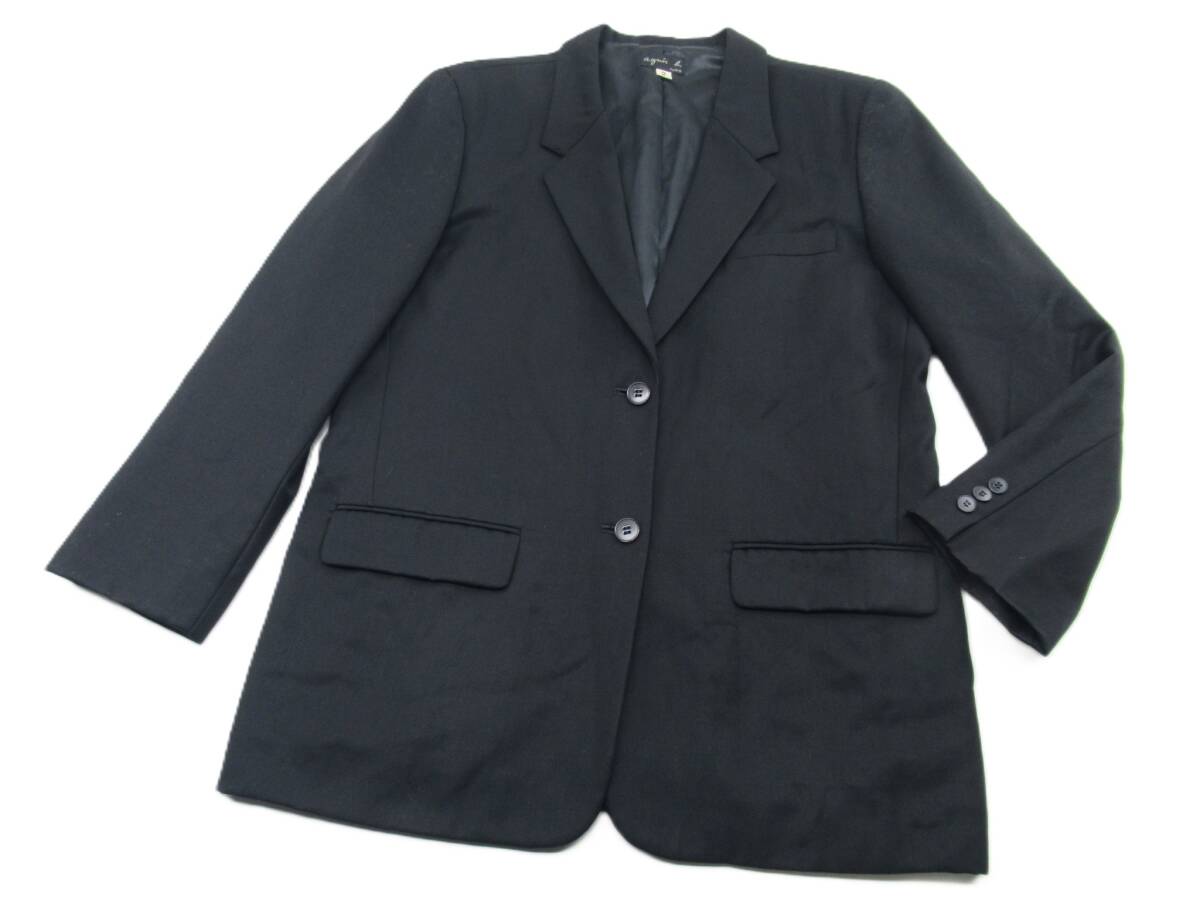 【送900円】2767　agnes b.　アニエスベー　テーラードジャケット　メンズ？　ブラック　毛100％　アウター　羽織　シングル　スーツ　2_画像1