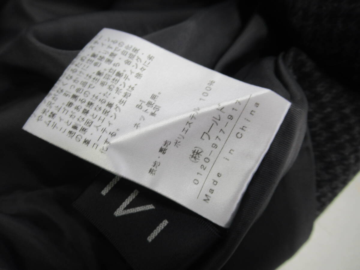 【送900円】2993 INDIVI インディヴィ 前ボタンタイトカート ミモレ丈 ゴム バックジップ ポリ100% ブロックチェック 38_画像6