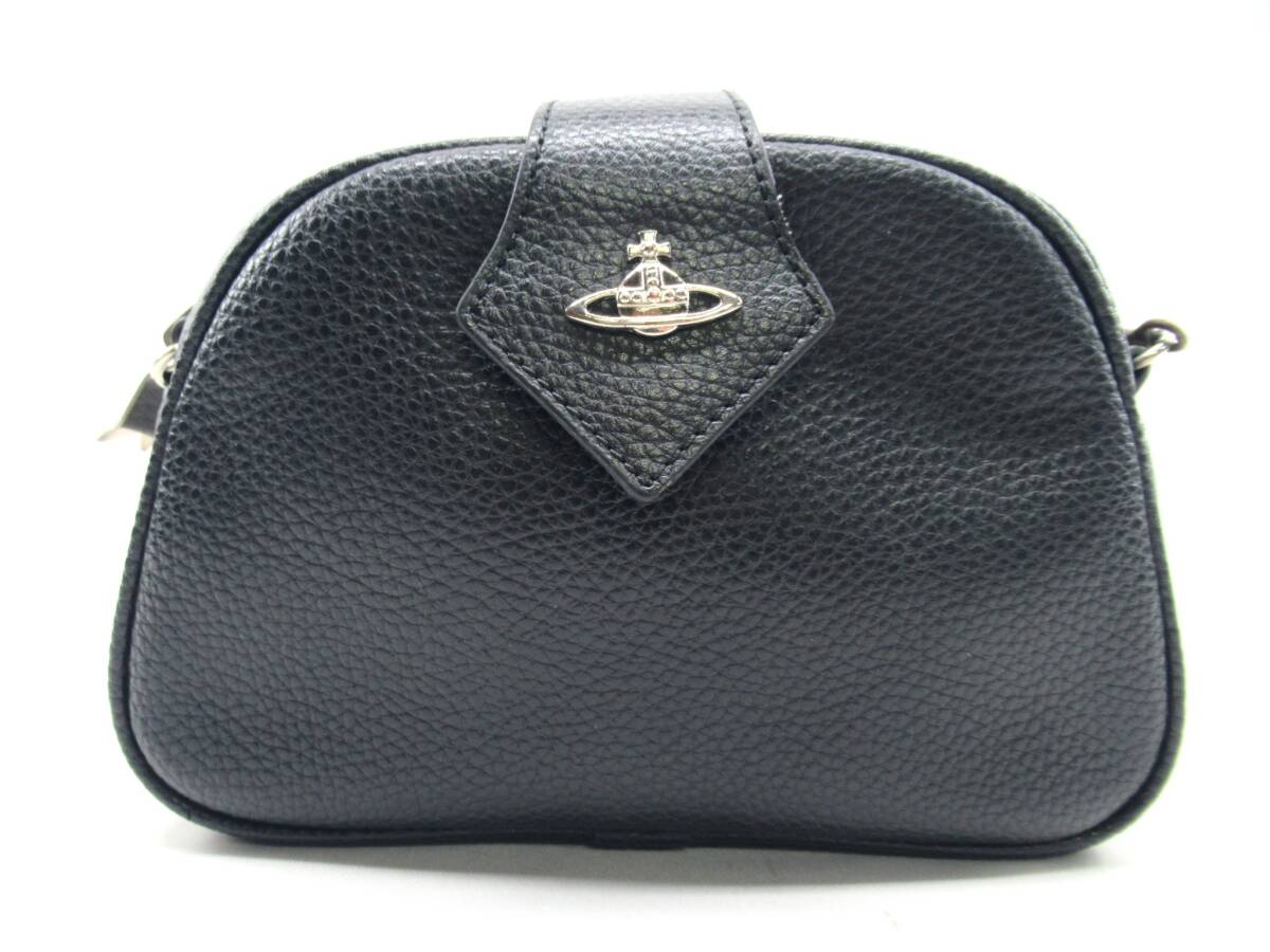 *[S отправка 900 иен ]2891 Vivienne Westwood Vivienne Westwood сумка на плечо небольшая сумочка кожа чёрный черный o-b