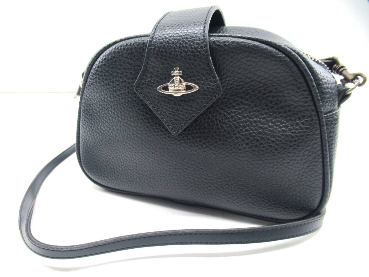 *[S отправка 900 иен ]2891 Vivienne Westwood Vivienne Westwood сумка на плечо небольшая сумочка кожа чёрный черный o-b