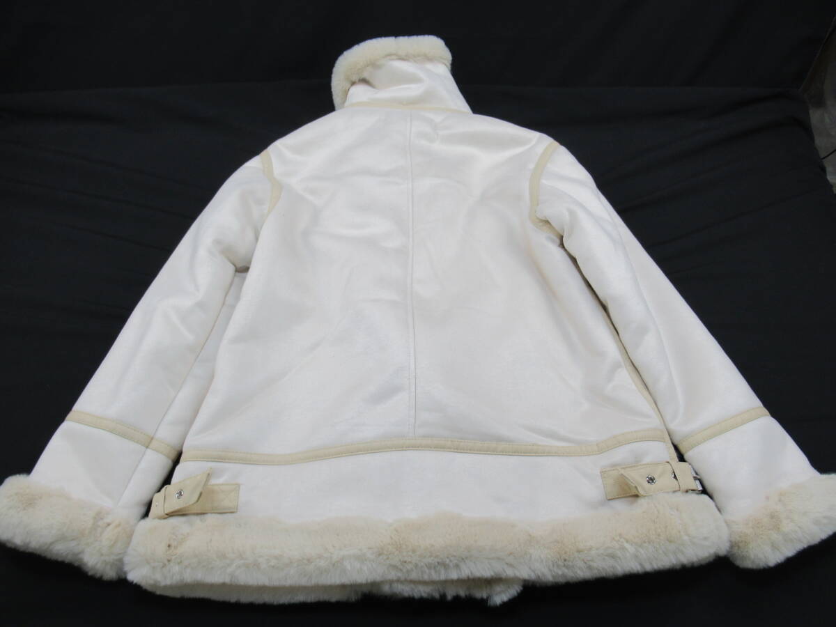【送900円】3093　ZARA　ザラ　レディース　フェイクムートン　ハーフコート　ジャケット　アイボリー　EUR S　_画像7