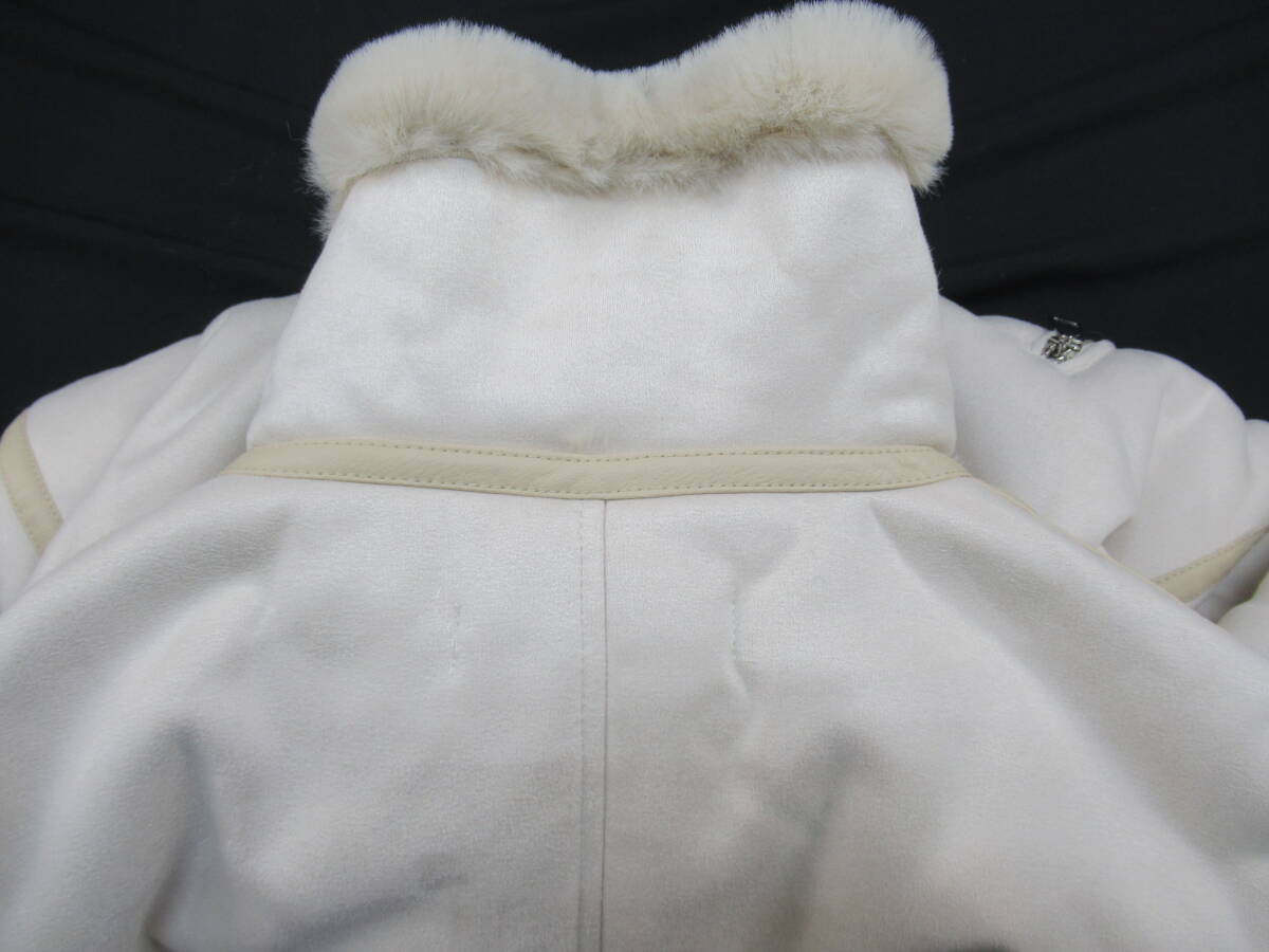 【送900円】3093　ZARA　ザラ　レディース　フェイクムートン　ハーフコート　ジャケット　アイボリー　EUR S　_画像8