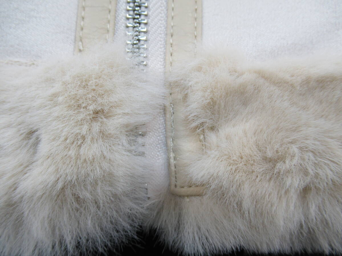 【送900円】3093　ZARA　ザラ　レディース　フェイクムートン　ハーフコート　ジャケット　アイボリー　EUR S　_画像10