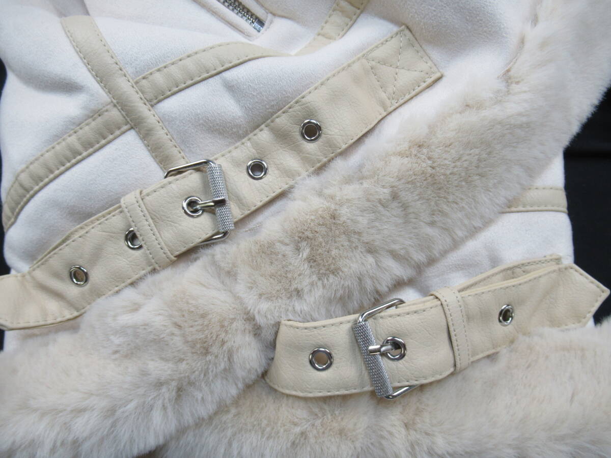 【送900円】3093　ZARA　ザラ　レディース　フェイクムートン　ハーフコート　ジャケット　アイボリー　EUR S　_画像5