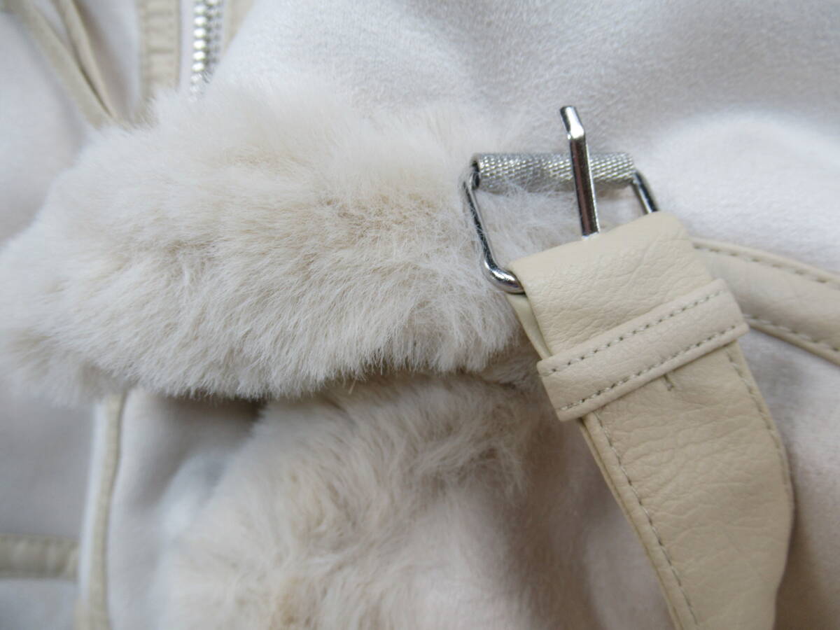 【送900円】3093　ZARA　ザラ　レディース　フェイクムートン　ハーフコート　ジャケット　アイボリー　EUR S　_画像9
