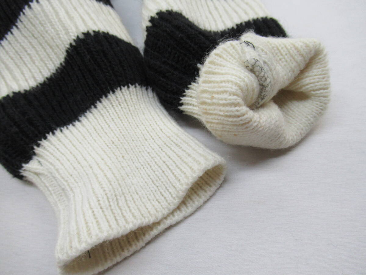 【送900円】3105　agnes b.　アニエスベー　フランス製　ドッキングジャケット　ニット切替　黒×ボーダー　2　ハイネック　フルジップ_画像7