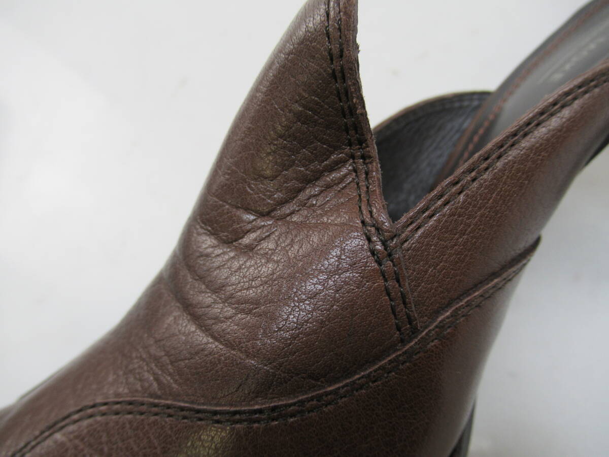 【送900円】3218　JOHNNY MOKE LONDON　ジョニーモーク　レザーミュール　パンプス　ヒール　ブラウン　日本製　サンダル　39_画像10