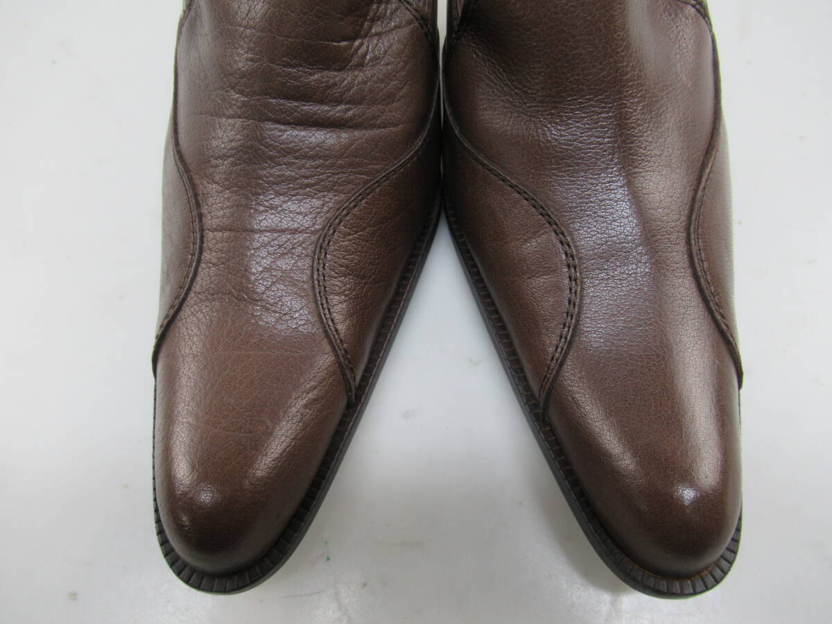 【送900円】3218　JOHNNY MOKE LONDON　ジョニーモーク　レザーミュール　パンプス　ヒール　ブラウン　日本製　サンダル　39_画像2