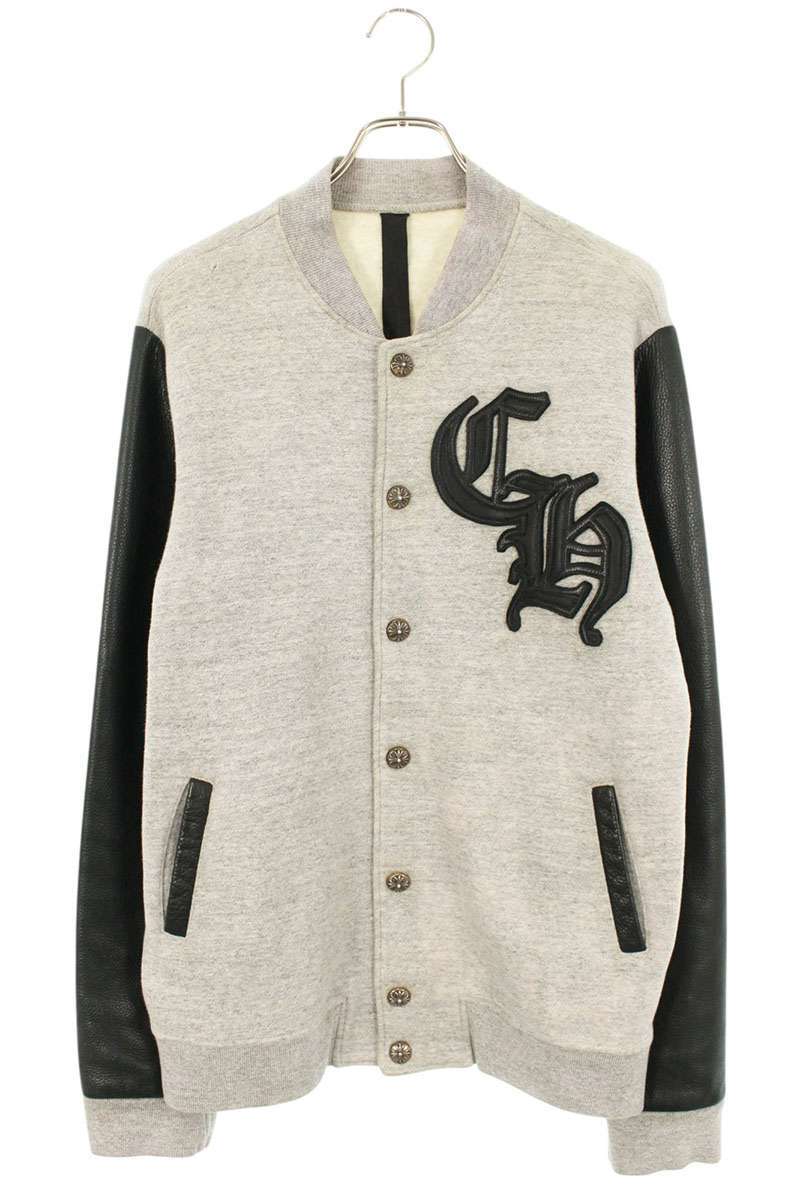 クロムハーツ ブルゾン サイズ:M JKT GRP NOT BOMBER CHワッペンレザー切り替えスタジャンブルゾン 中古 OS06_画像1