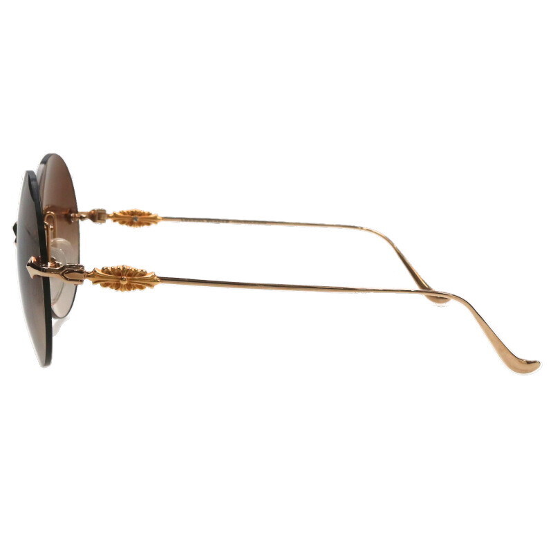 クロムハーツ サングラス サイズ:55□18-134 OVARYEASY II フローラルクロステンプルラウンドサングラス 中古 GZ11_画像2