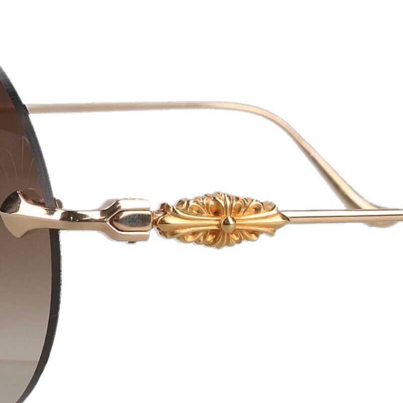 クロムハーツ サングラス サイズ:55□18-134 OVARYEASY II フローラルクロステンプルラウンドサングラス 中古 GZ11_画像4