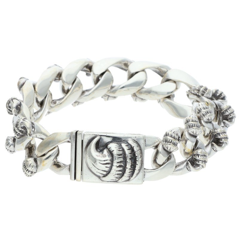 クロムハーツ サイズ:12LINK BOX ID CROW ボックスIDクロウ シルバーブレスレット 中古 SS07_画像1