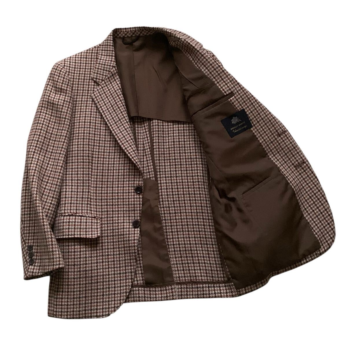 送料込！美品★Takashimaya 高島屋★英国ウール仕様 千鳥格子ツイードジャケット★165/A4体★_画像1