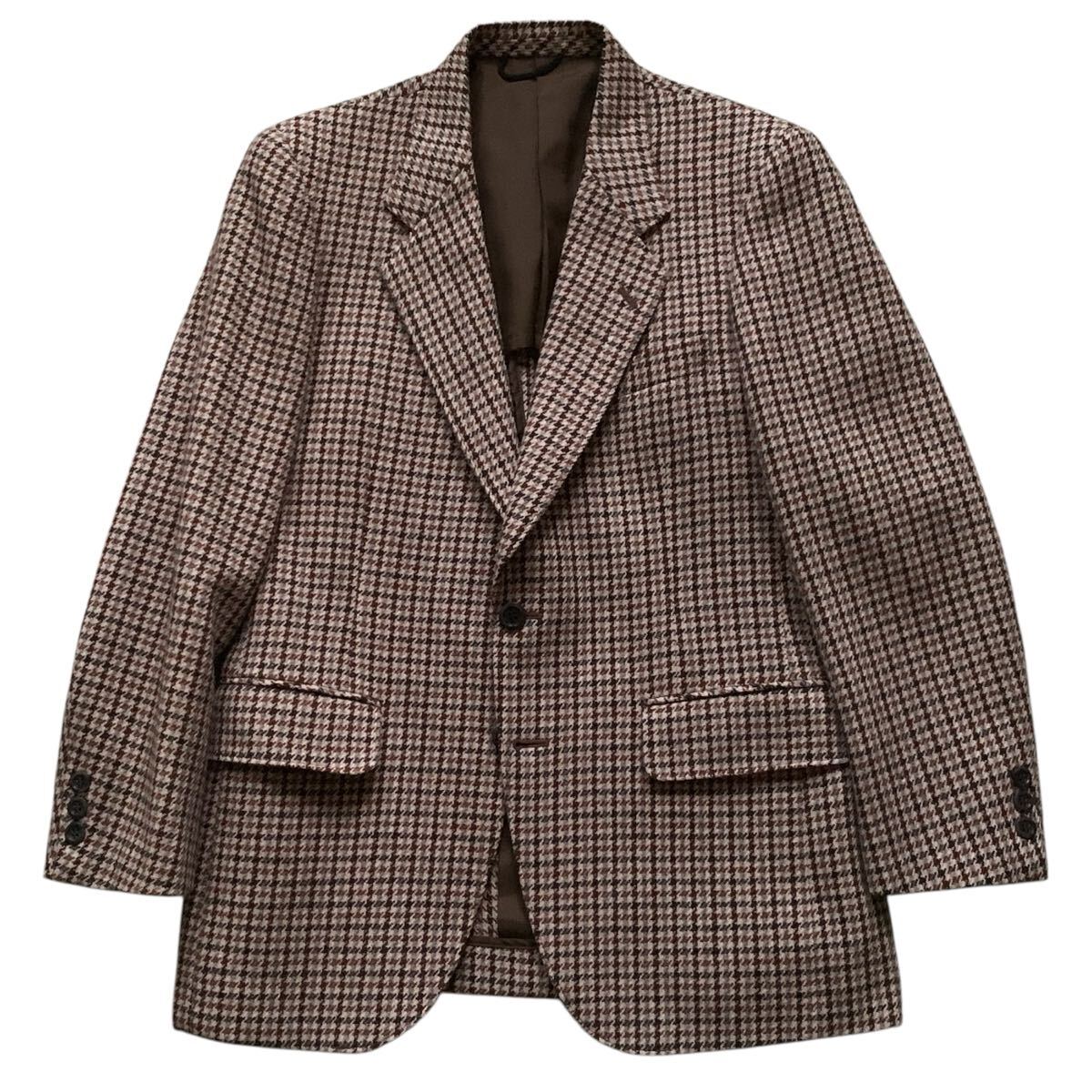 送料込！美品★Takashimaya 高島屋★英国ウール仕様 千鳥格子ツイードジャケット★165/A4体★_画像2