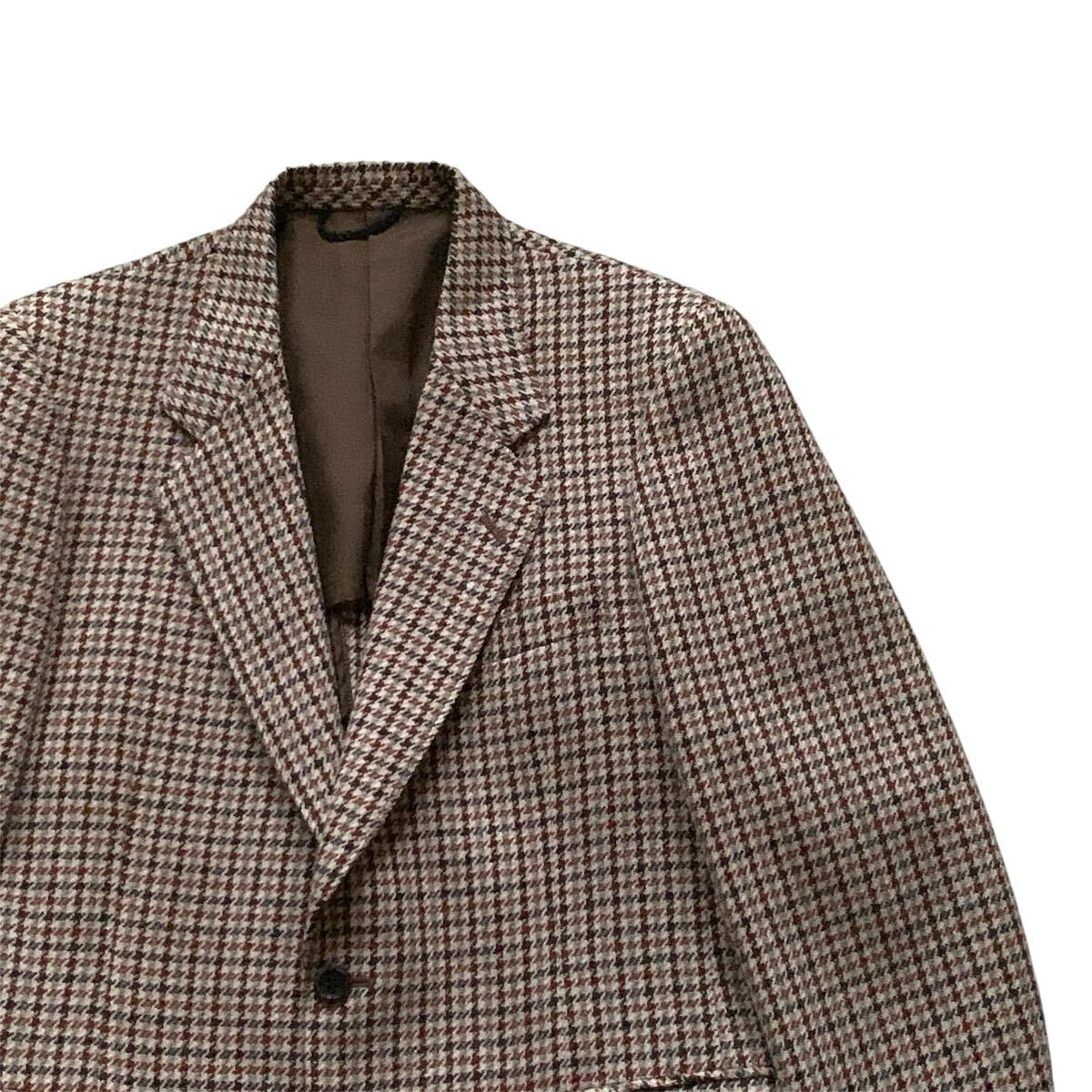 送料込！美品★Takashimaya 高島屋★英国ウール仕様 千鳥格子ツイードジャケット★165/A4体★_画像4