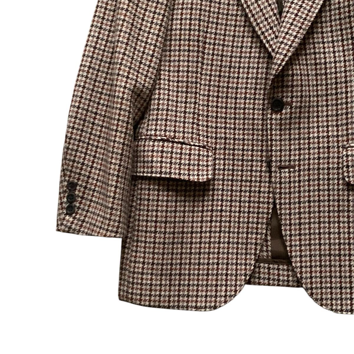 送料込！美品★Takashimaya 高島屋★英国ウール仕様 千鳥格子ツイードジャケット★165/A4体★_画像5