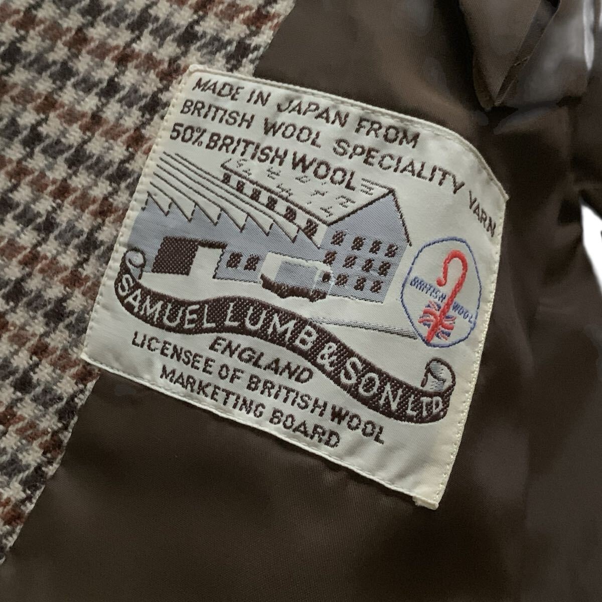 送料込！美品★Takashimaya 高島屋★英国ウール仕様 千鳥格子ツイードジャケット★165/A4体★_画像7