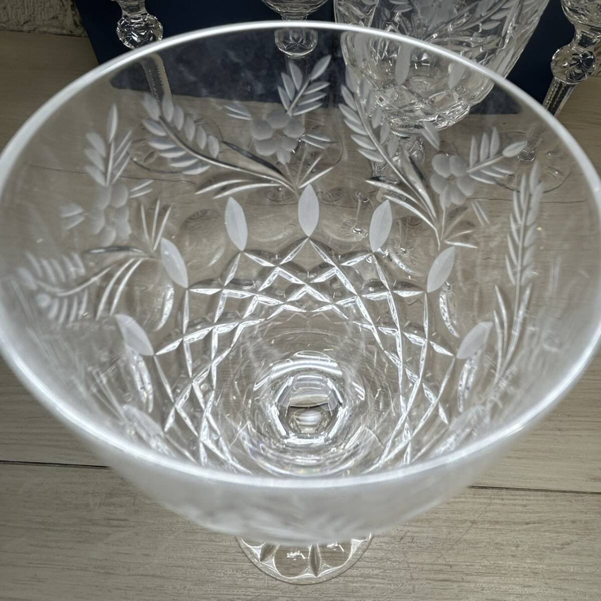 【YH-4151】未使用 HUNGARY Crystal GLASS Collection ハンガリー クリスタル グラス コレクション ガラス 工芸 フラワーベース 3箱 計6客_画像5