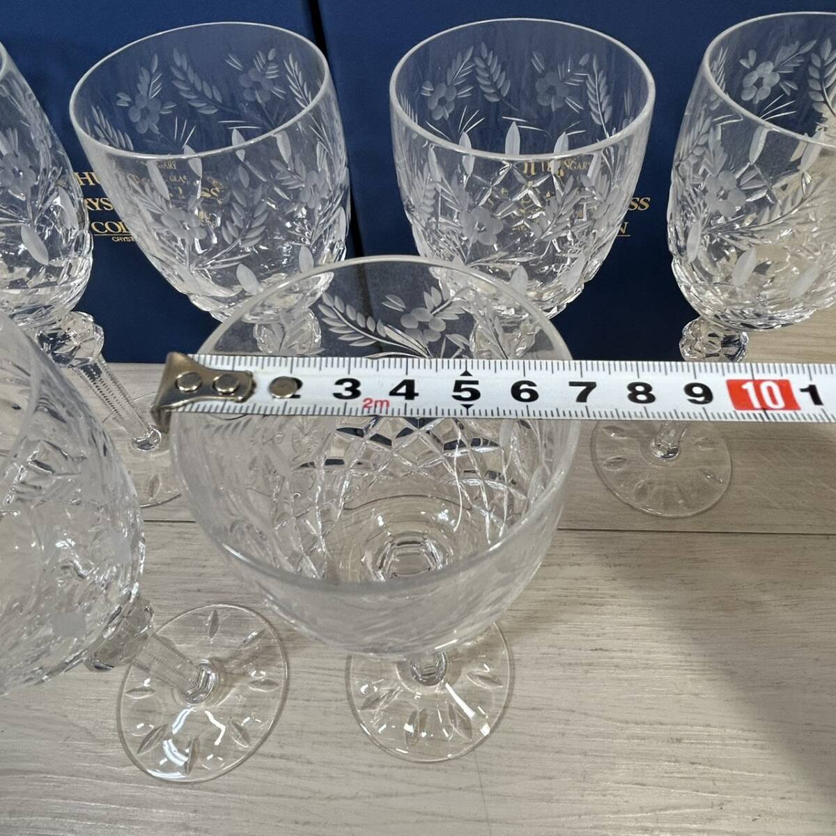【YH-4151】未使用 HUNGARY Crystal GLASS Collection ハンガリー クリスタル グラス コレクション ガラス 工芸 フラワーベース 3箱 計6客_画像3