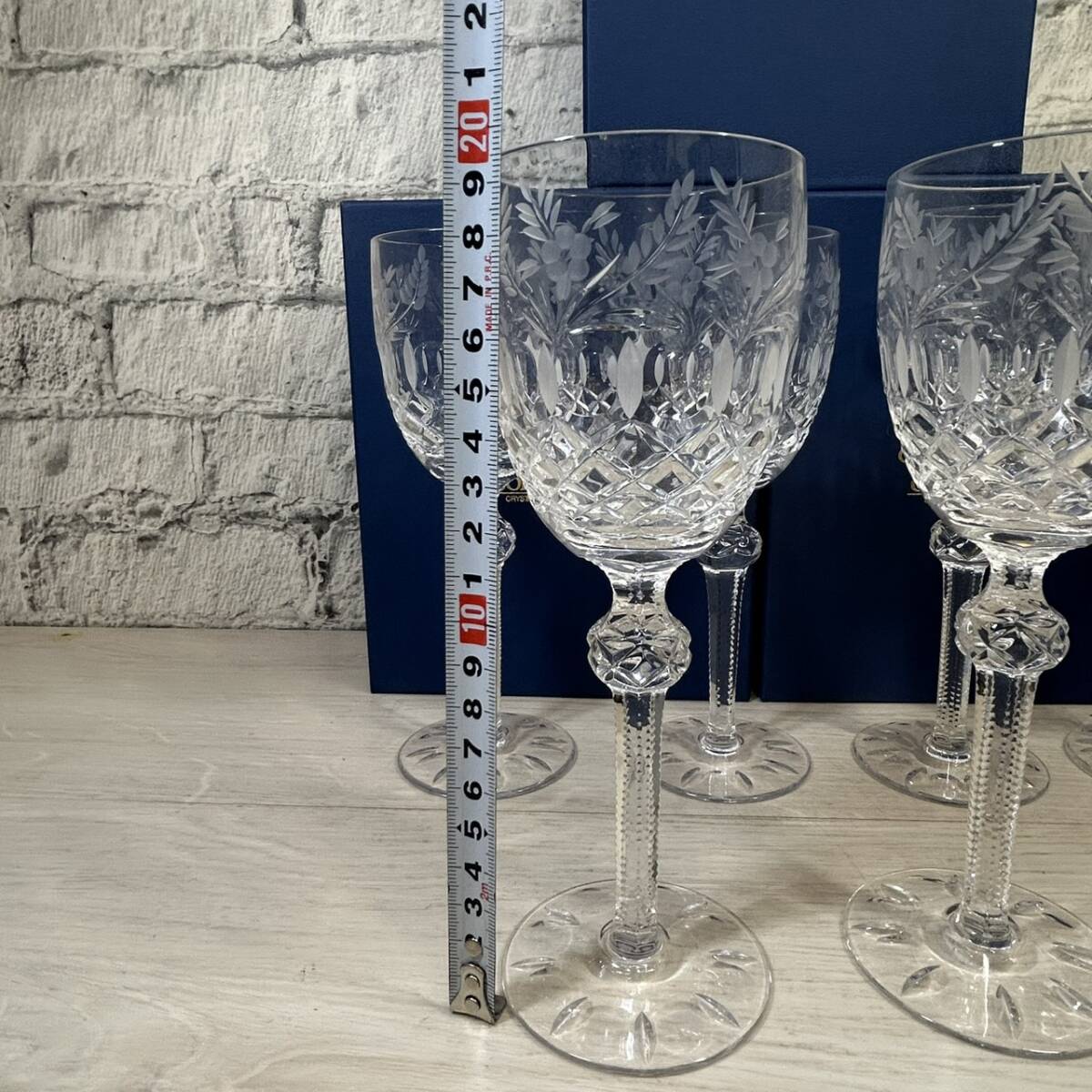 【YH-4151】未使用 HUNGARY Crystal GLASS Collection ハンガリー クリスタル グラス コレクション ガラス 工芸 フラワーベース 3箱 計6客_画像2