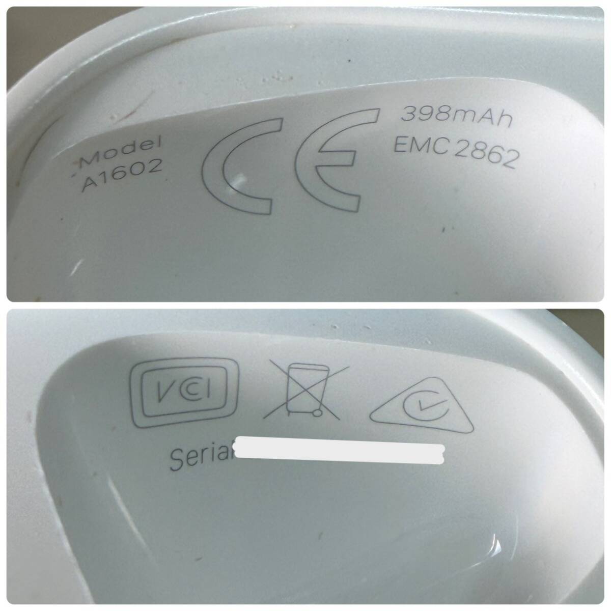 ●【YH-4153】中古品 AirPods 第1世代 MMEF2J/A A1523 A1722 A1602 ワイヤレスイヤホン Apple アップル 【レタパ可能】_画像8