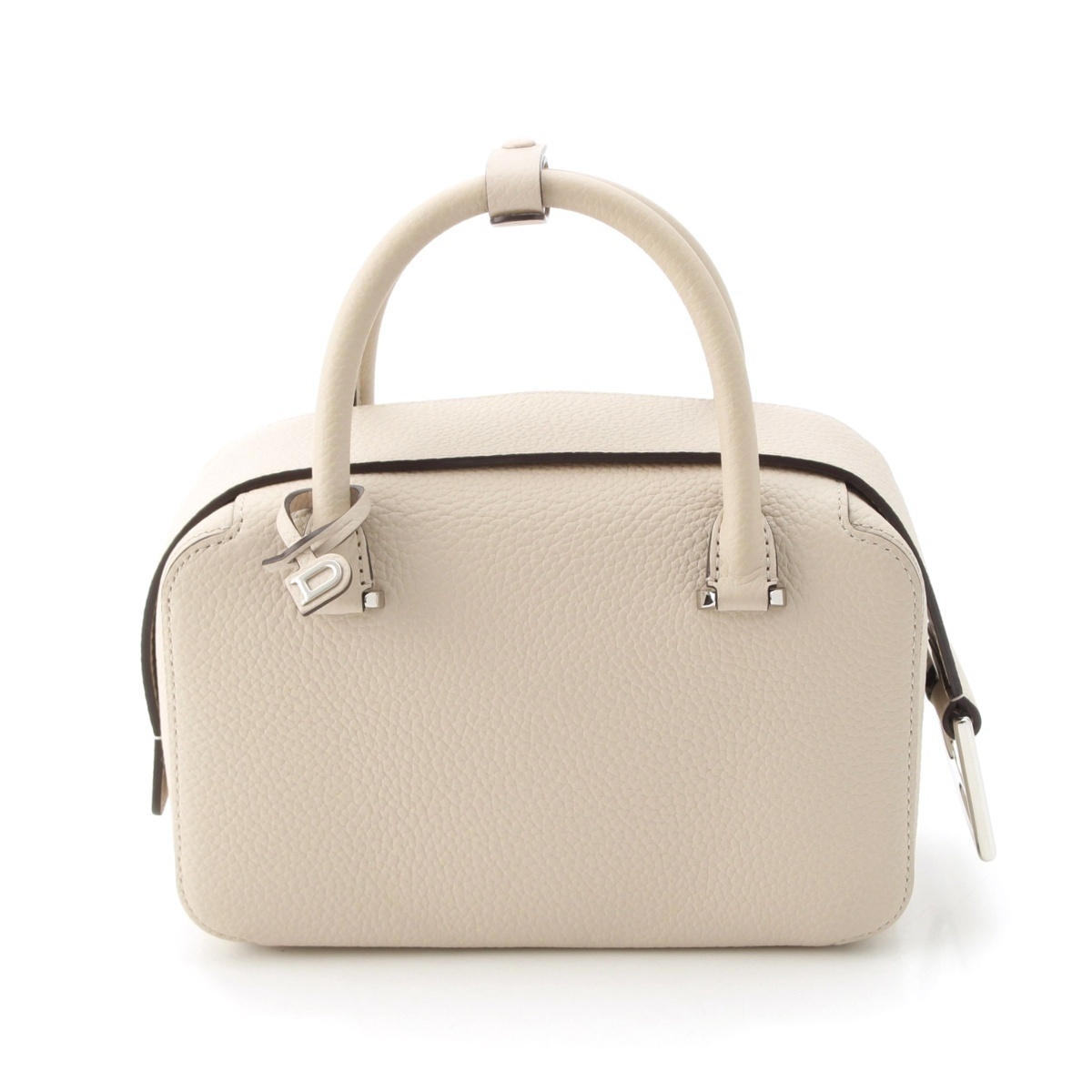 デルヴォー 24SS クールボックス ミニ トリヨン ソフトグレインレザー 2way ショルダー ハンドバッグ AA0670AQY セサミ アイボリー【中古】_画像1