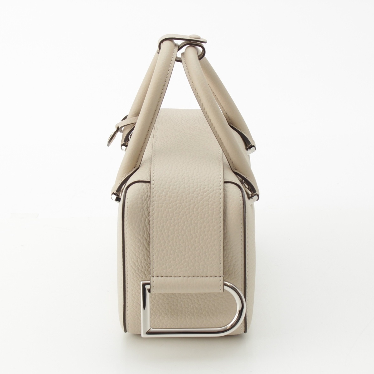 デルヴォー 24SS クールボックス ミニ トリヨン ソフトグレインレザー 2way ショルダー ハンドバッグ AA0670AQY セサミ アイボリー【中古】_画像3