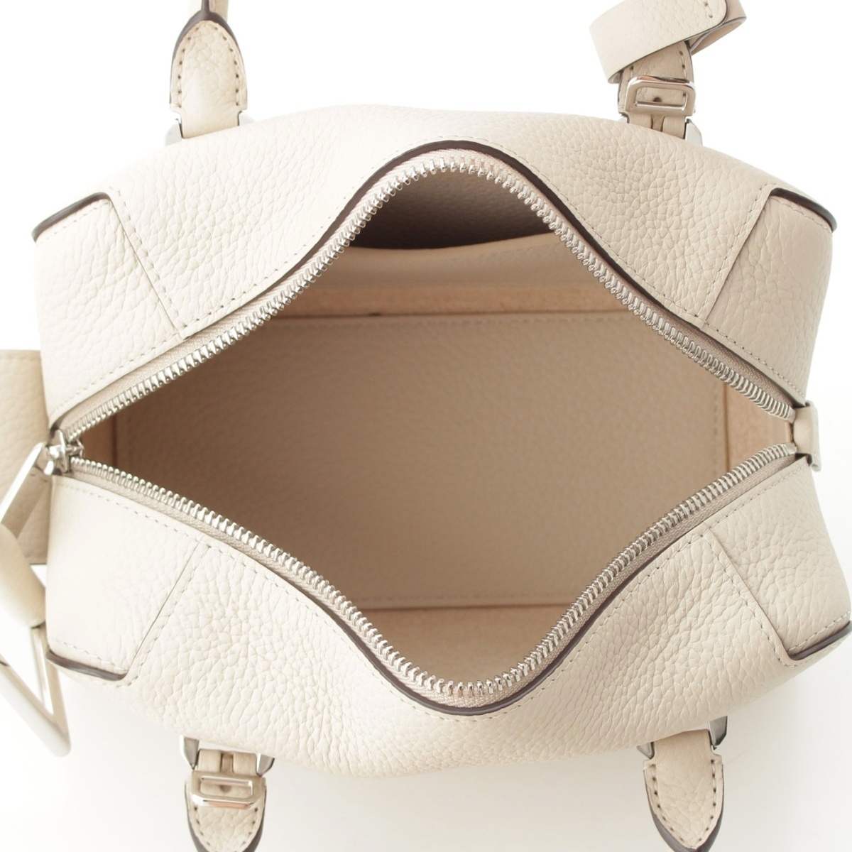 デルヴォー 24SS クールボックス ミニ トリヨン ソフトグレインレザー 2way ショルダー ハンドバッグ AA0670AQY セサミ アイボリー【中古】_画像6