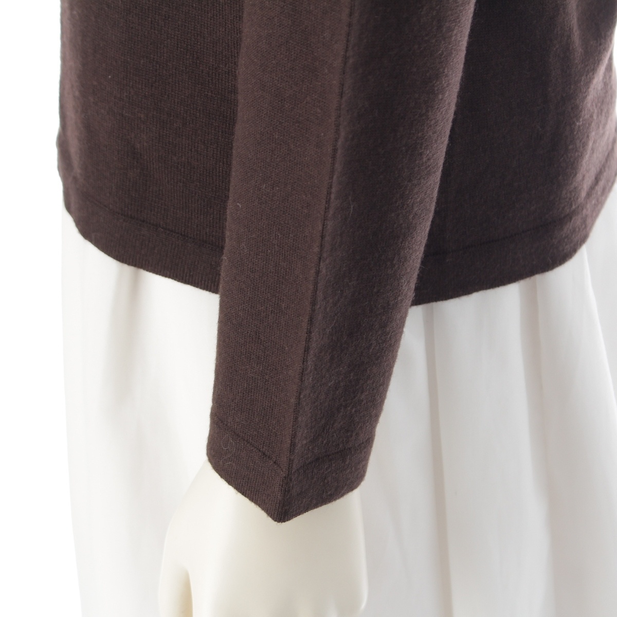  Salvatore Ferragamo шерсть gun chi-ni вязаный Brown M[ б/у ]