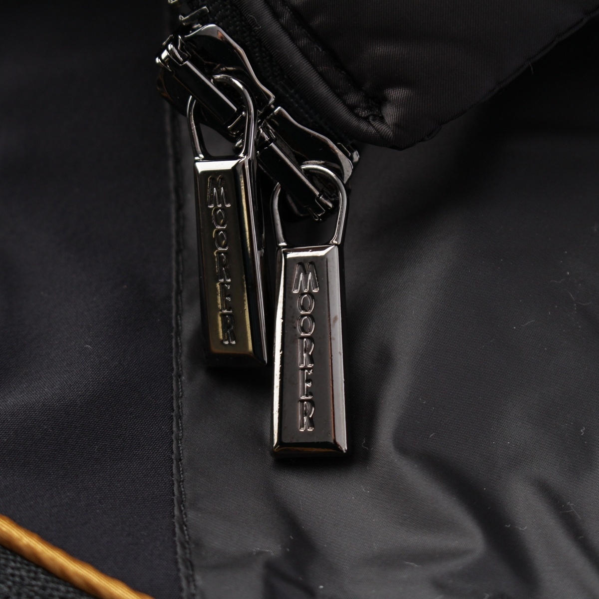 ムーレー ROGERS-KNM ナイロン ウール カシミヤ ニット切替 ダウンジャケット ネイビー 48【中古】_画像8