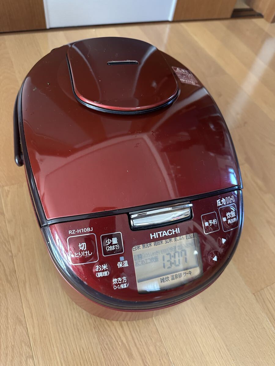 【HITACHI 日立】圧力IHジャー炊飯器 RZ-H10BJ レッド（2019年製）黒厚鉄釜 1.0L（5.5合）動作品　送料込み_画像1