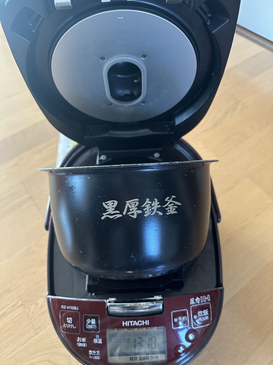 【HITACHI 日立】圧力IHジャー炊飯器 RZ-H10BJ レッド（2019年製）黒厚鉄釜 1.0L（5.5合）動作品　送料込み_画像2