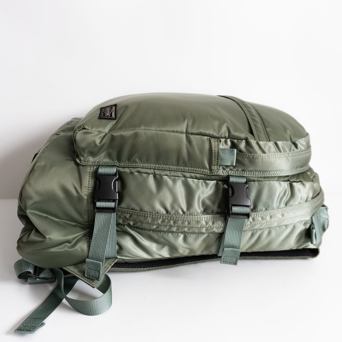 【極美品】PORTER 【タンカー リュック】ポーター セージグリーン バックパック デイパック TANKER BAG ナイロン 25110301_画像5