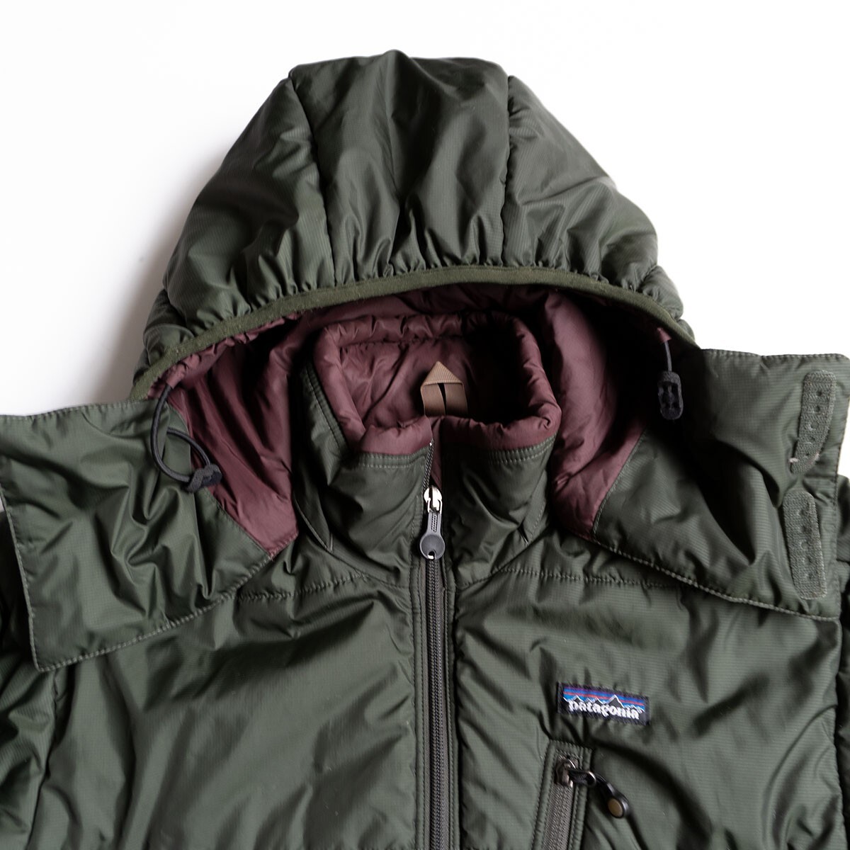 【希少カラー/00s】PATAGONIA【パフ ジャケット 83990F4】S パタゴニア オリーブグリーン ナイロン 25110431_画像5