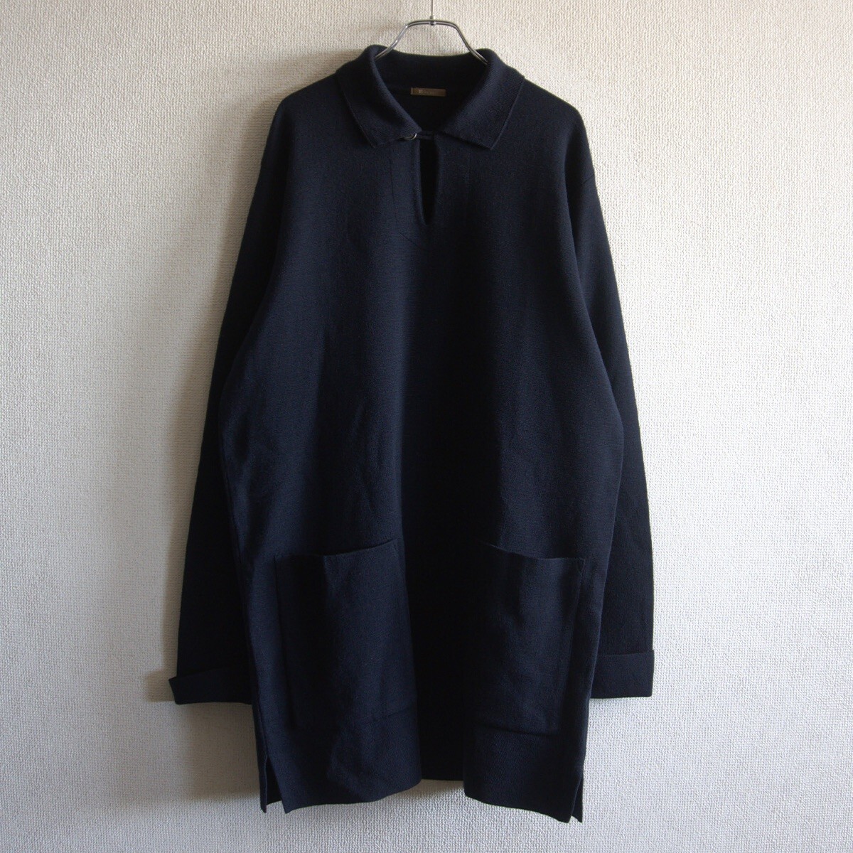 【美品】Y's for men【デザイン ウール ロング ニット】 YOHJI YAMAMOTO ヨウジヤマモト ワイズフォーメン ネイビー 25110433_画像1