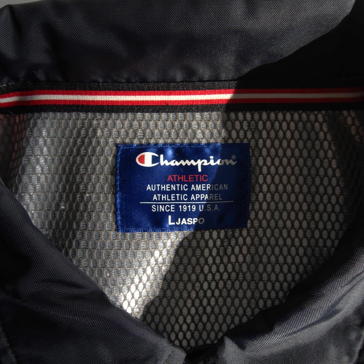 【美品】CHAMPION【ナイロン コーチ ジャケット】L ブラック チャンピオン 25110774_画像4