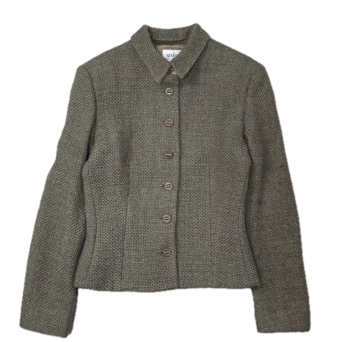 【イタリア製】ARMANI COLLEZIONI アルマーニコレッツィオーニ テーラードジャケット ショート丈 レディース 38サイズ_画像1