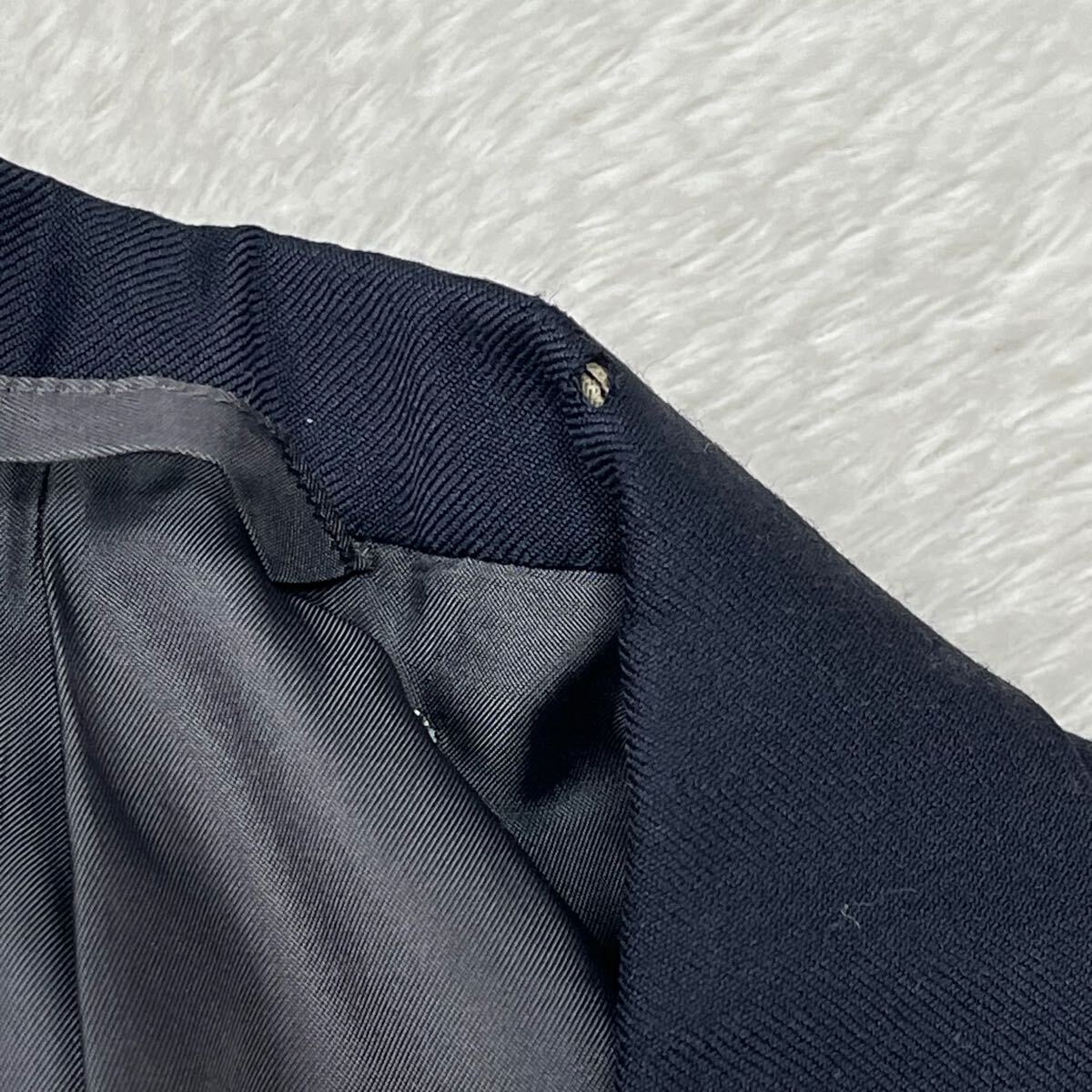 christian dior クリスチャンディオール VINTAGE シングル テーラードジャケット 紺 ビジネス スーツ ブレザー 紳士　 ウール Mサイズ相当_画像8