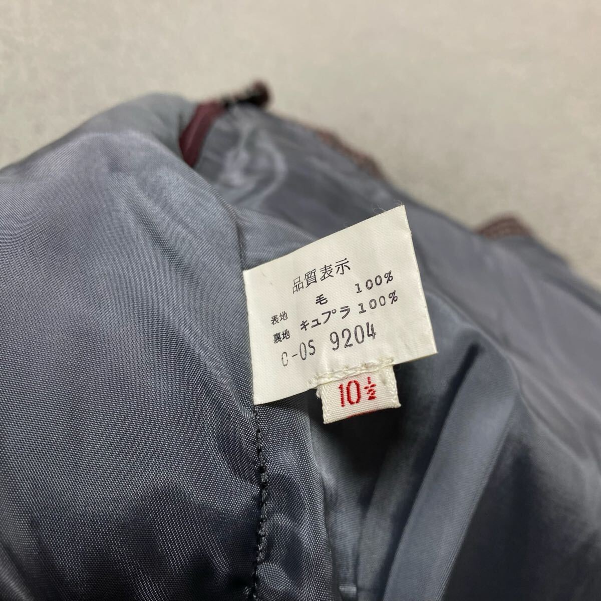 givenchy ジバンシー　日本製　ツイード　プリーツスカート　レディース　千鳥柄　ボルドー系　膝丈スカート　秋冬　レトロ　VINTAGE_画像6