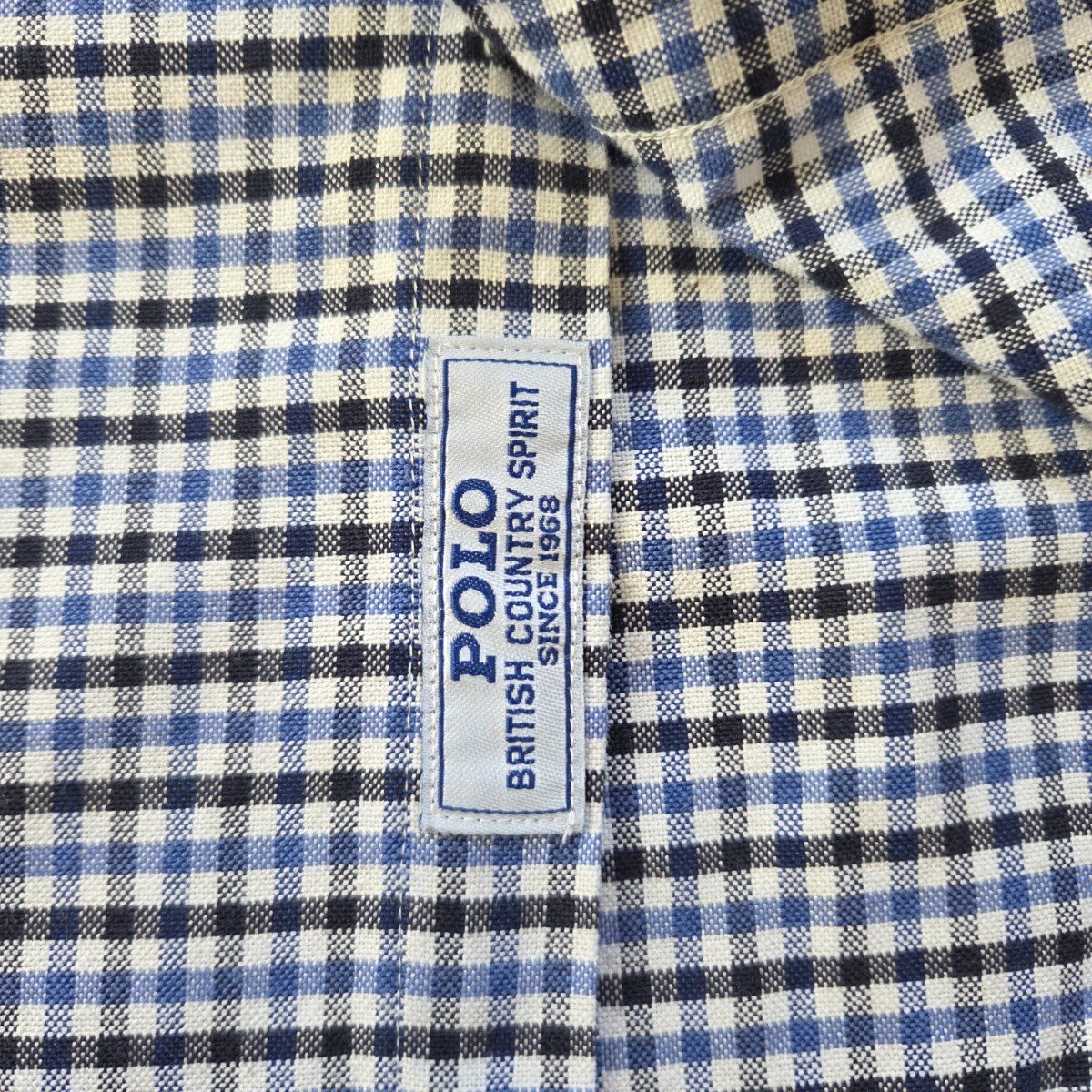 【新品未使用】 POLO ポロ ボタンダウン チェックシャツ ワイシャツ ブルー ホワイト ブラック Mサイズ_画像6