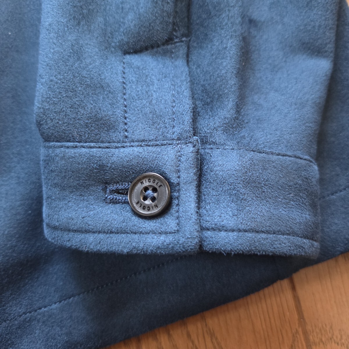 【新品未使用】 NICOLE Selection ニコル セレクション フェイク スエード ジャケット ブルー Lサイズ 48_画像4