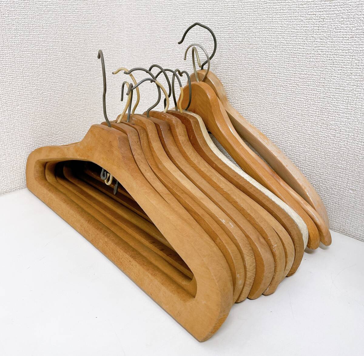 【ビンテージ 木製 ハンガー本 13本 まとめ売り】パンツ インテリア 洋服掛け スーツ レトロ/コレクション/T76-473_画像6