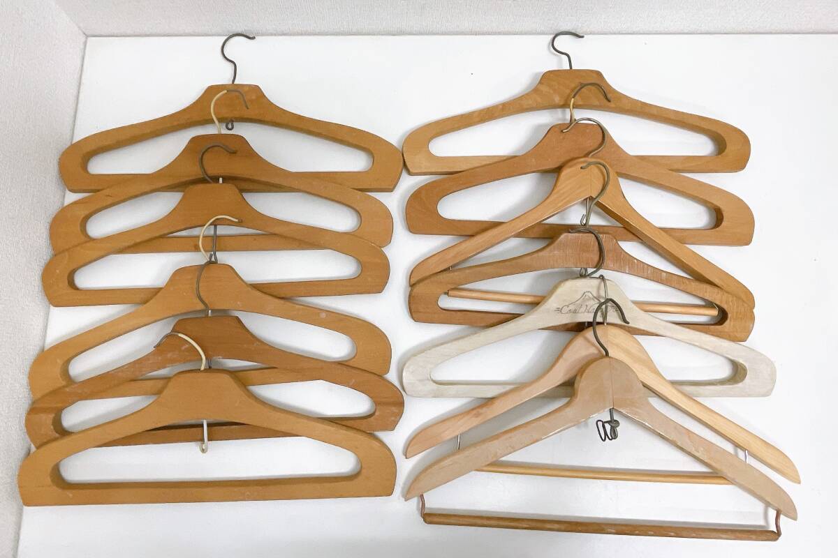 【ビンテージ 木製 ハンガー本 13本 まとめ売り】パンツ インテリア 洋服掛け スーツ レトロ/コレクション/T76-473_画像2