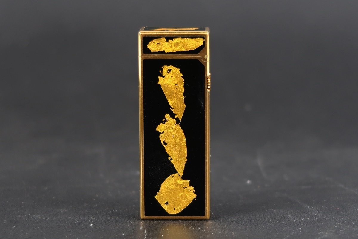 【超美品】dunhill ダンヒル 高級ガスライター 金箔柄 喫煙具 ブランド小物 着火確認済み【TG39】_画像2