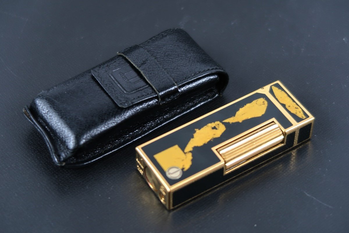 【超美品】dunhill ダンヒル 高級ガスライター 金箔柄 喫煙具 ブランド小物 着火確認済み【TG39】_画像7