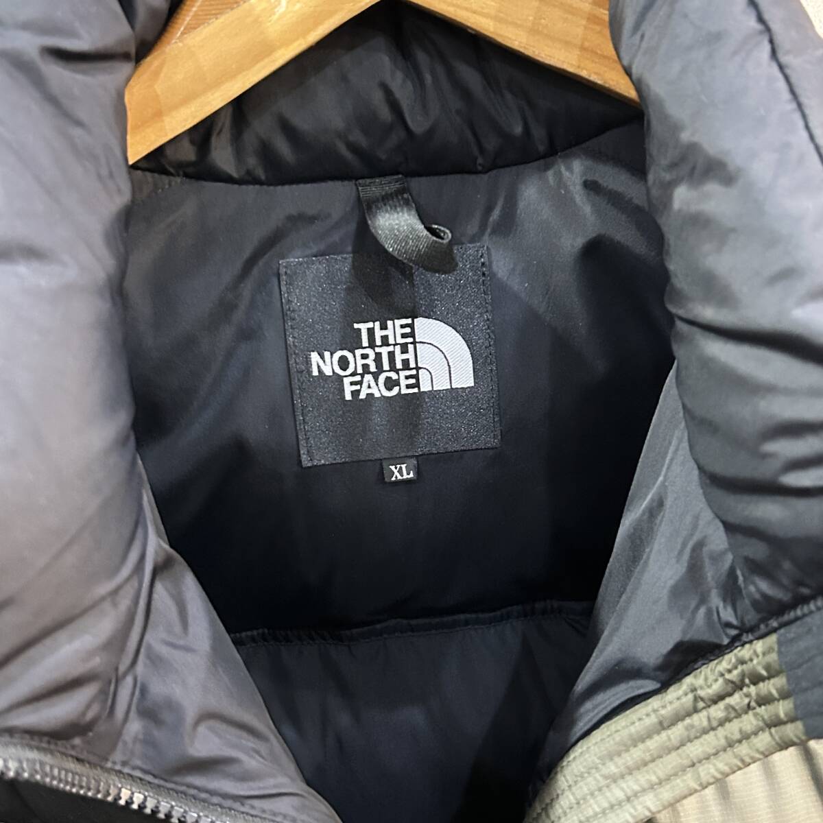 1289 美品 THE NORTH FACE / ザノースフェイス ND91841 ヌプシダウンジャケット カーキグリーン メンズ XLサイズ USED_画像3